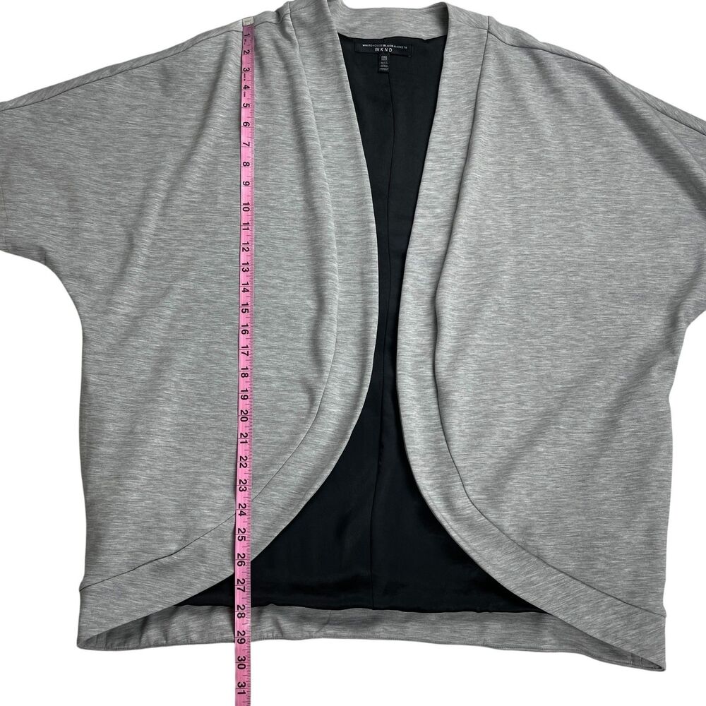 White House Black Market WKND Open Front Cardigan One Size Gray Short Sleeve - Picture 10 of 12